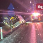 KĘTRZYN: Autobus z pasażerami wylądował w rowie!